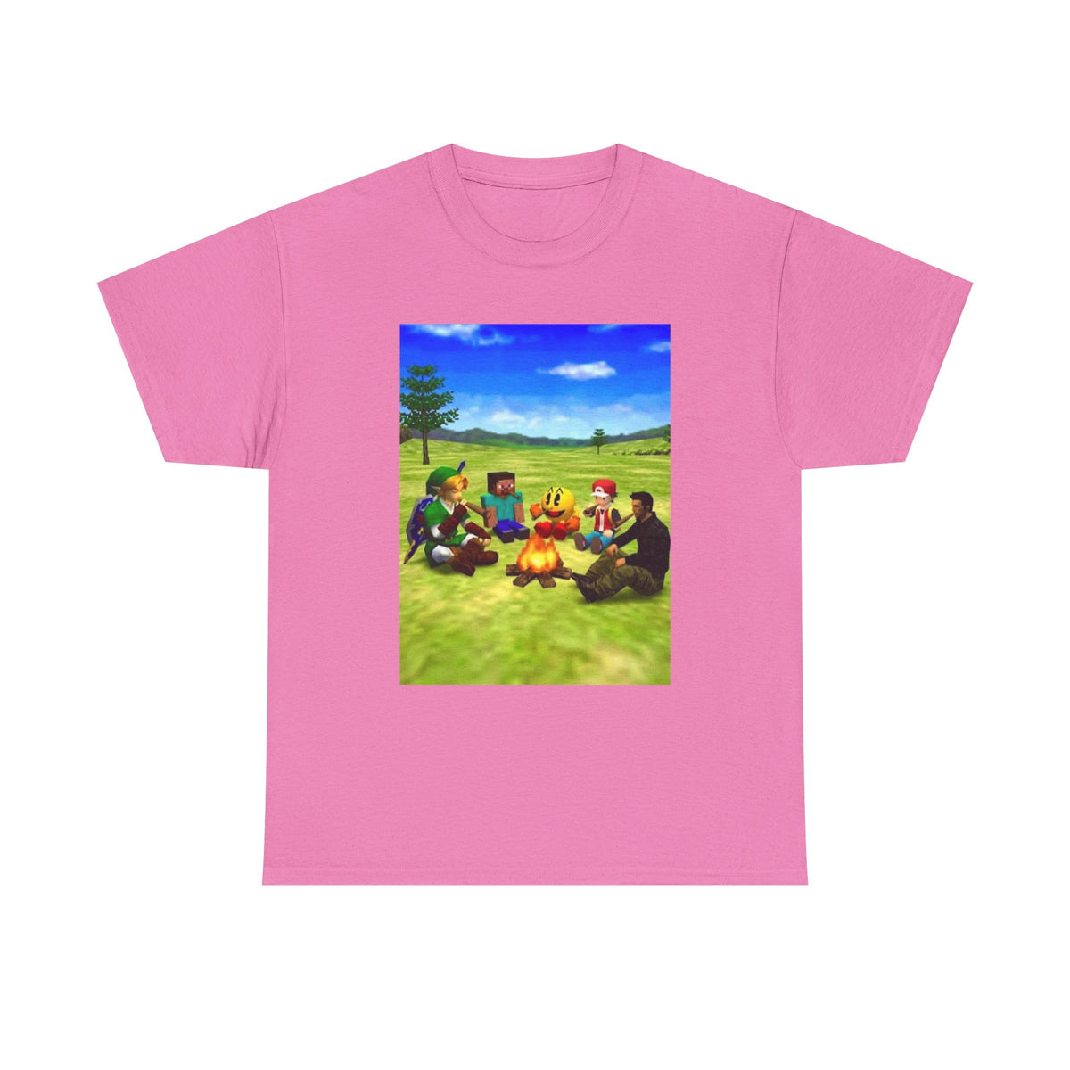 Iconic Gamers Smoking Around Campfire