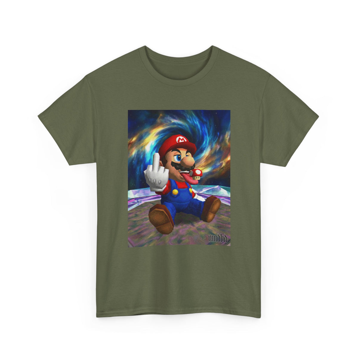Mario Showing Middle Finger With Mushroom