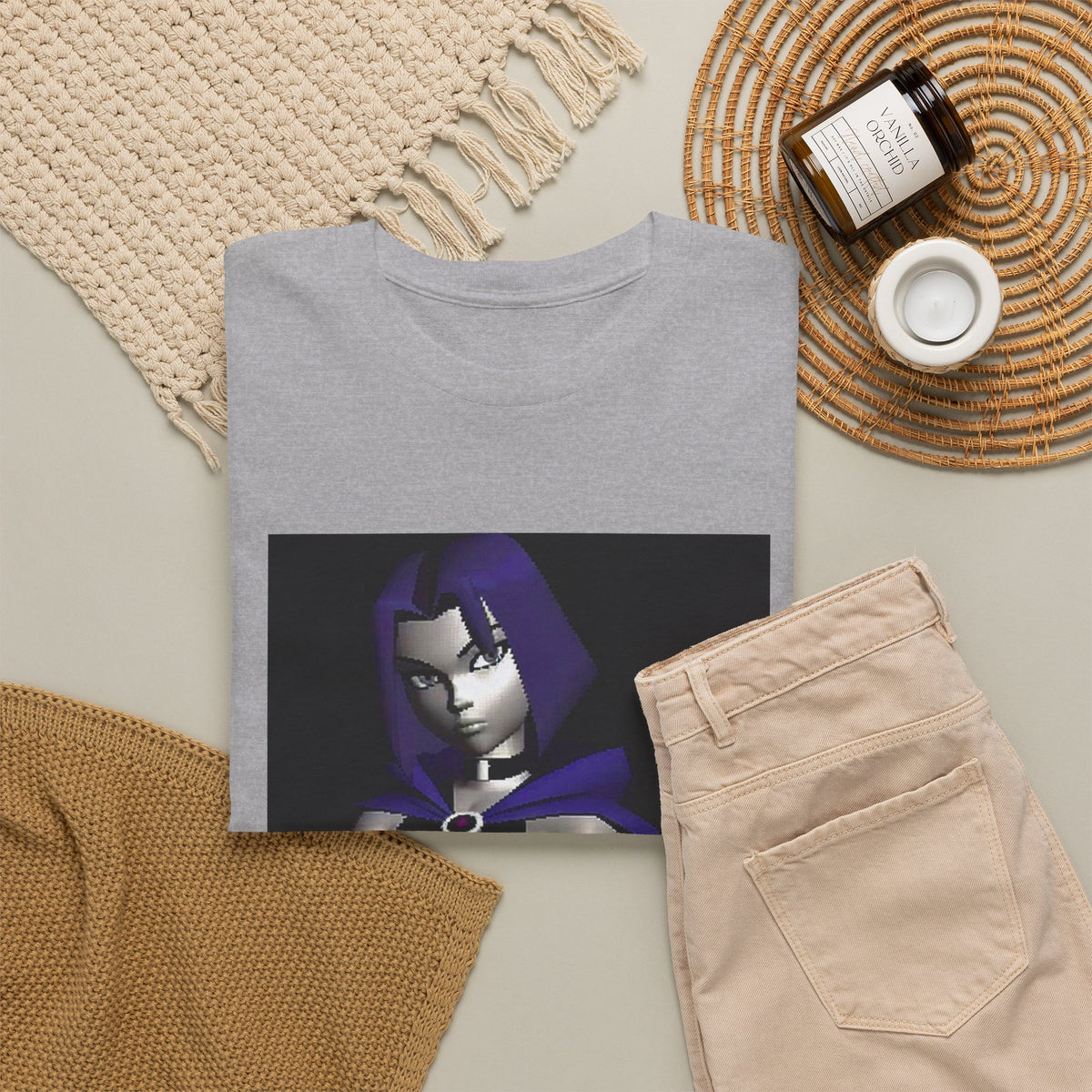 Pixelated Raven Standing Arms Crossed Tee