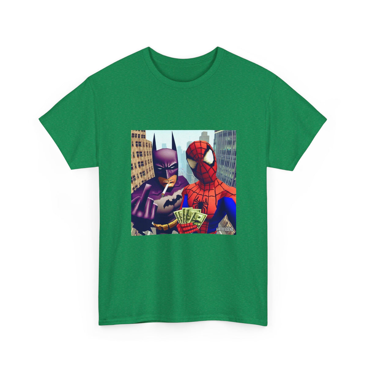 Batman Smoking, Spidey With Stacks Tee