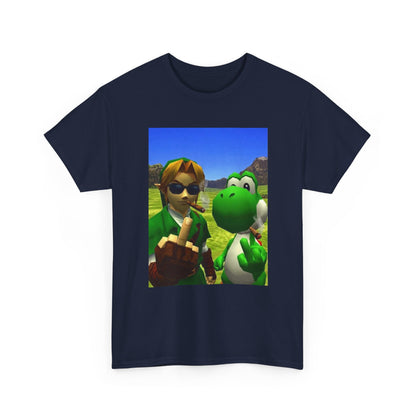 Link And Yoshi Smoking With Attitude Tee
