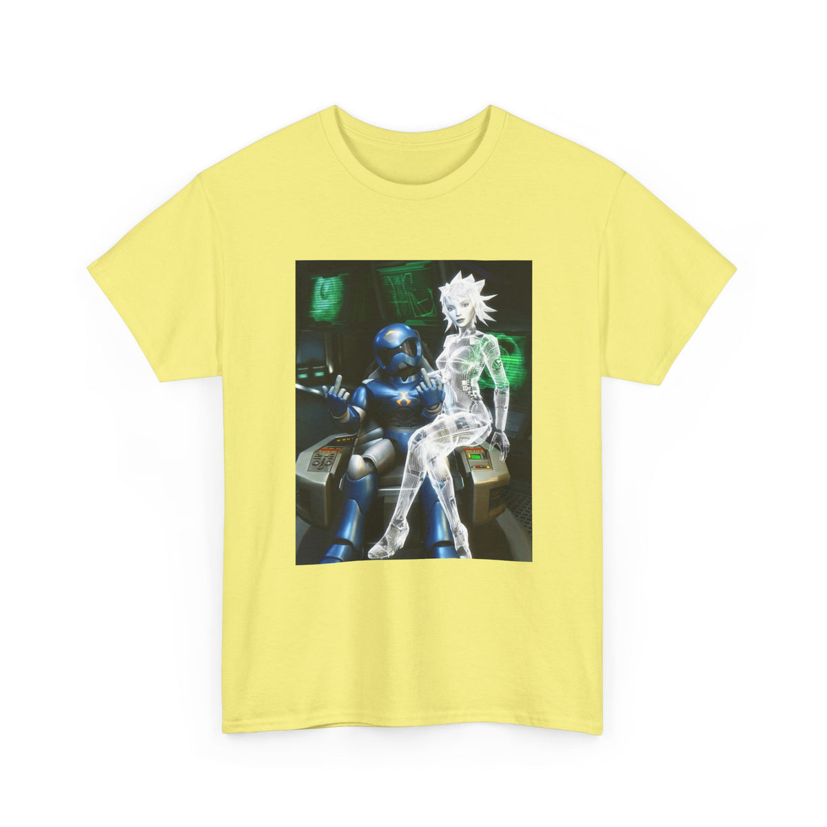 Cyborg & Hologram Flipping The Bird Tee
