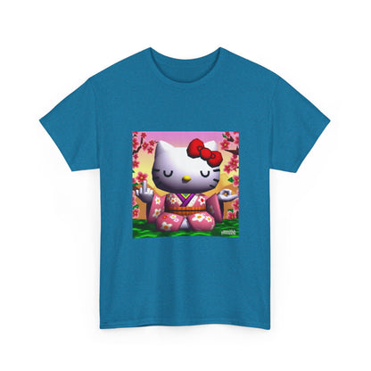 Kitty Meditating and Flipping Bird Tee