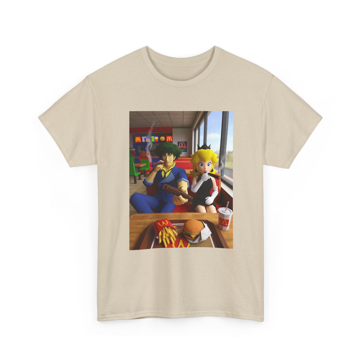 Spike and Peach Smoking Fast Food Tee