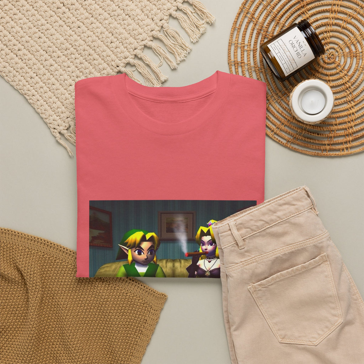 Link and Goth Peach Chillin' and Smoking Tee