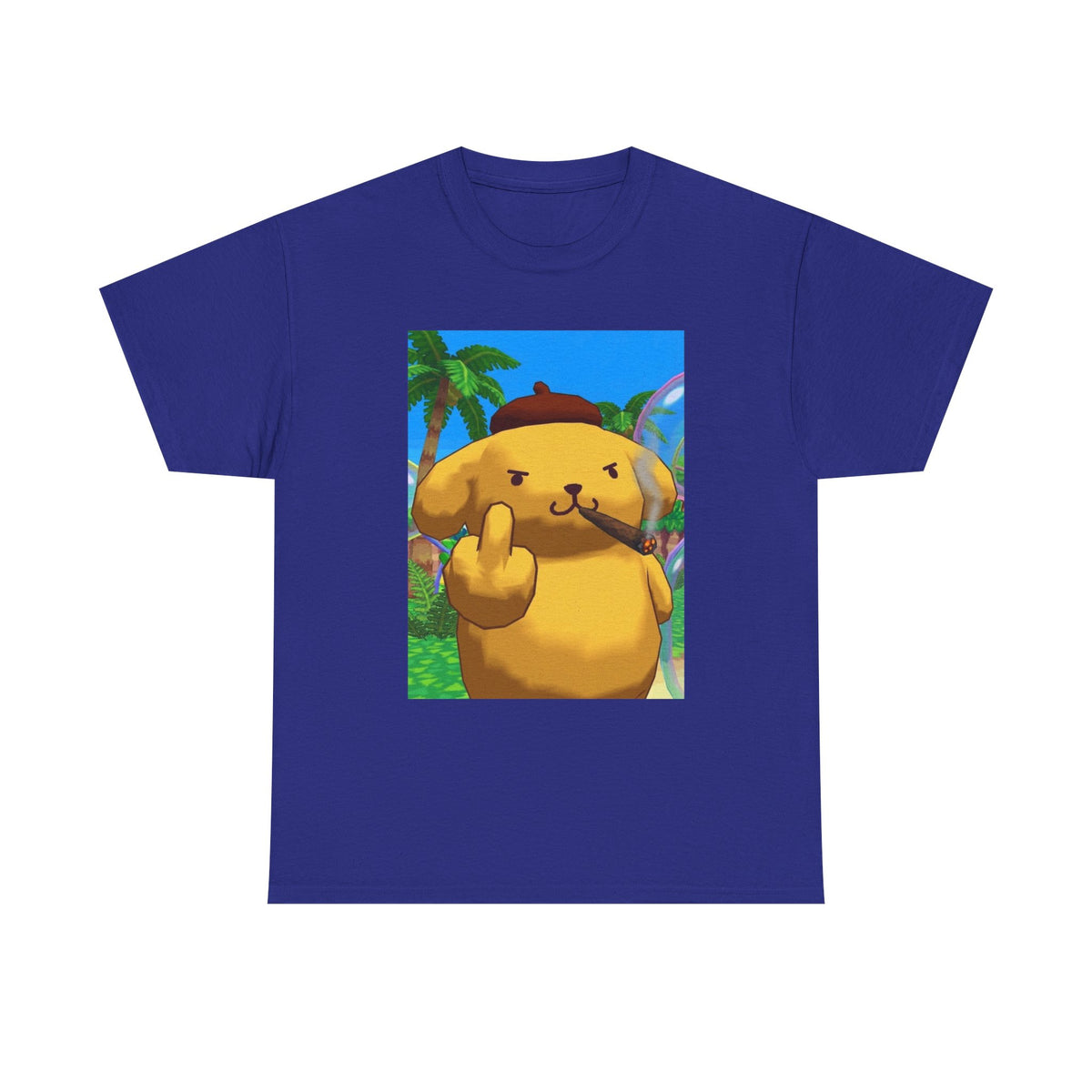 Pompompurin Smoking Blunt Flipping Bird Tee