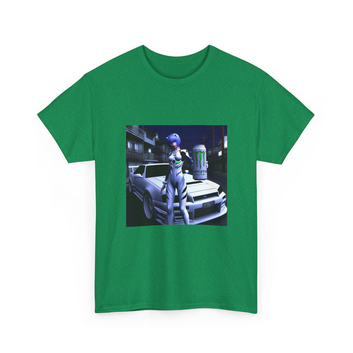 Rei Ayanami With Monster Energy Car