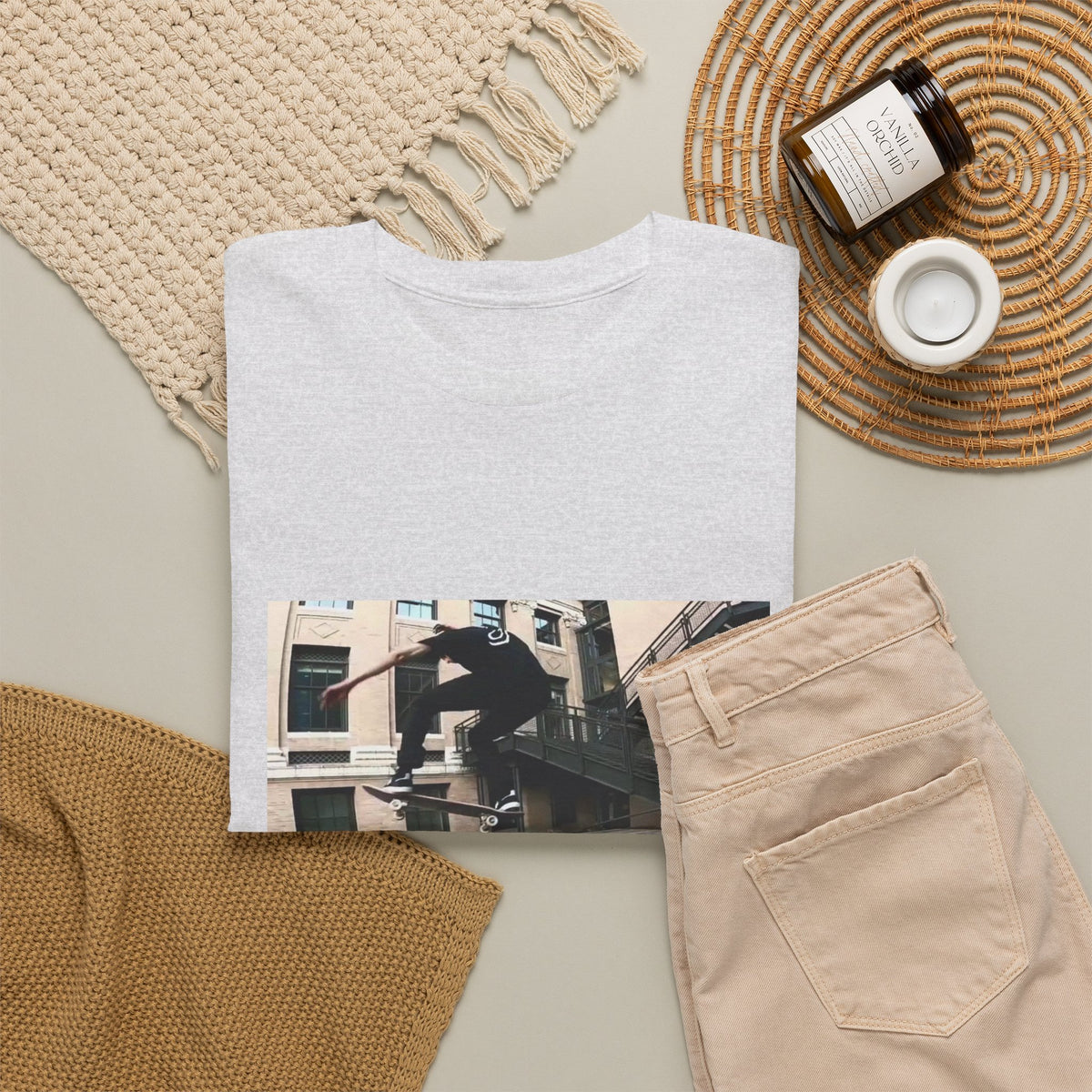 Skater Riding Through Cloud Passage Tee