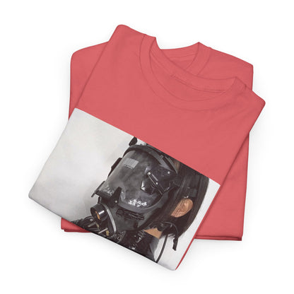 Figure Wearing Gas Mask Tee