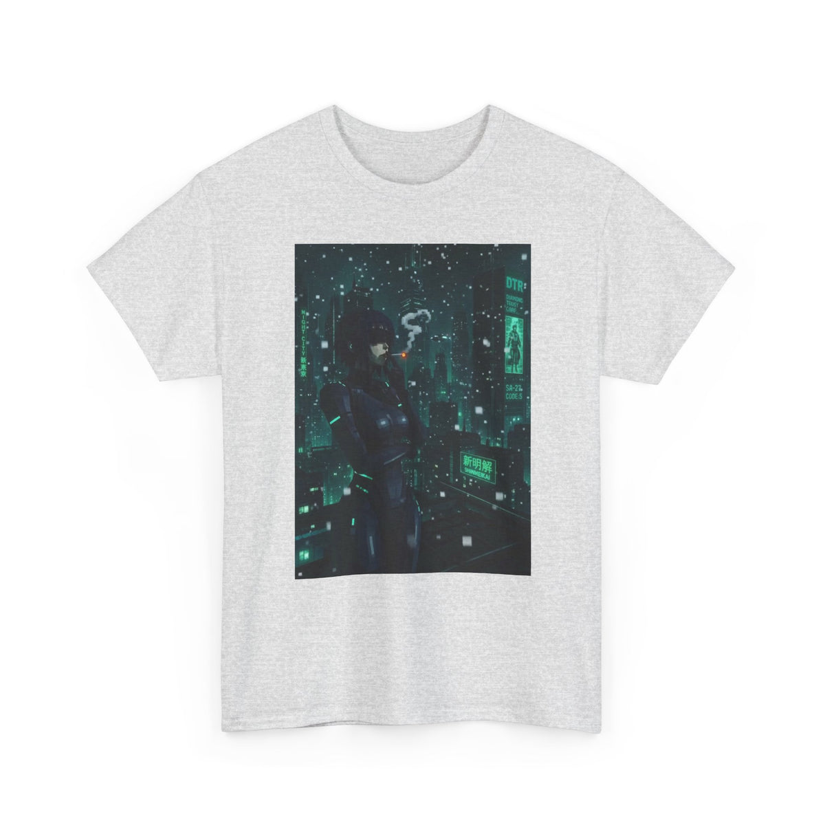 Cyberpunk Smoker In Neo-Tokyo Tee