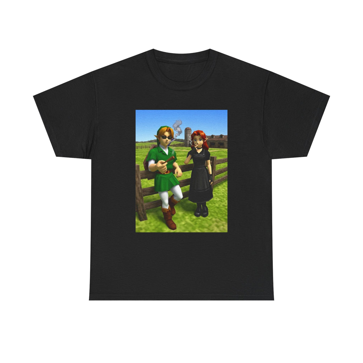 Link And Malon Smoking On The Farm Tee