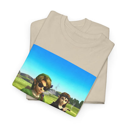 Link and Zelda Smoking Cigars In A Field