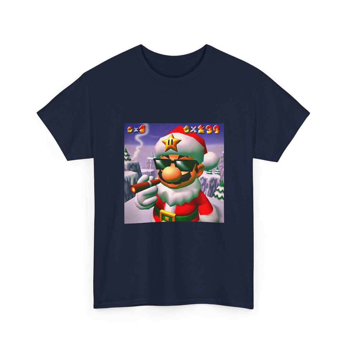 Cool Mario Santa Smoking Cigar Tee