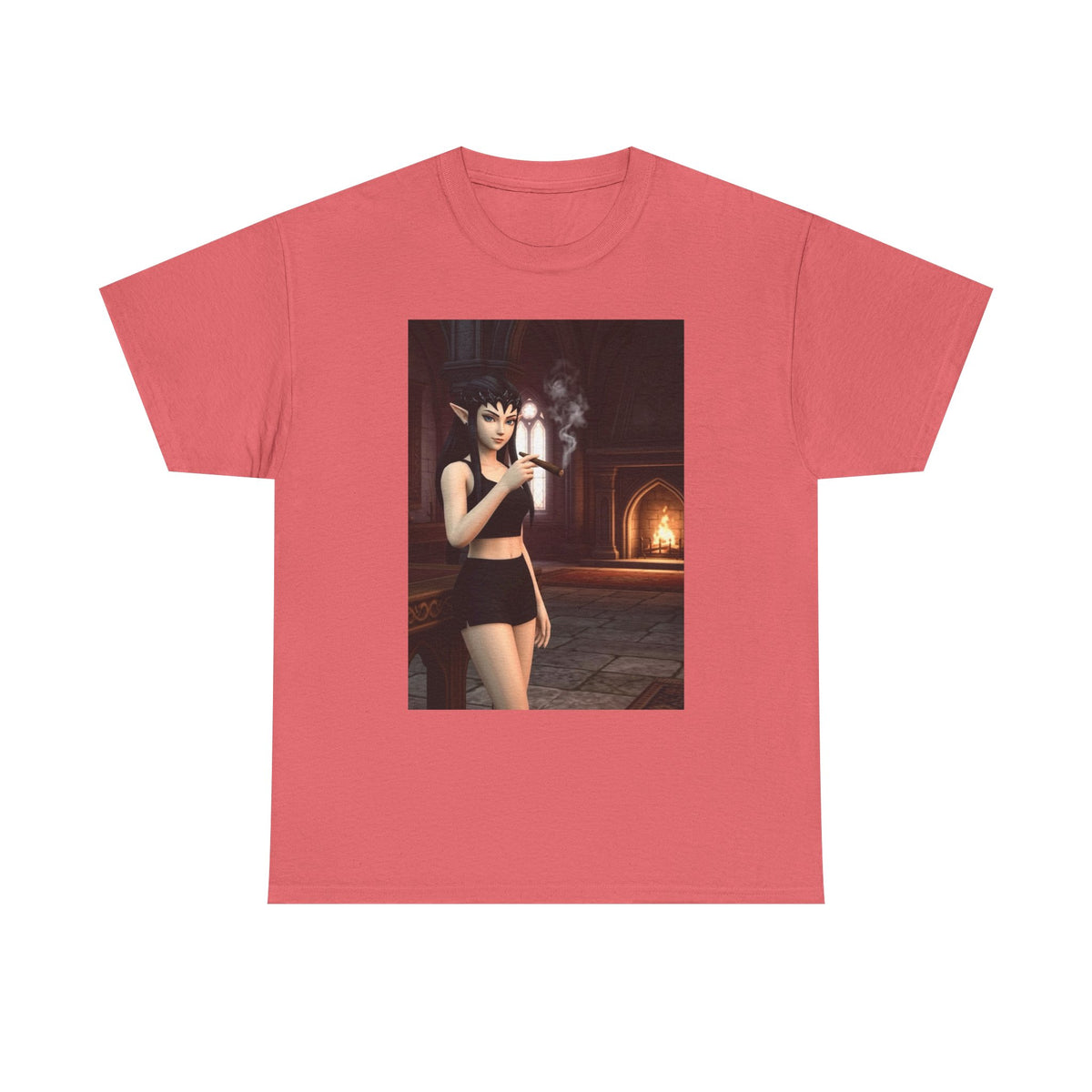 Dark Elf Girl Smoking Cigar Tee