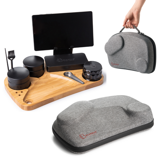 Blue Bus Fine Tools Blaze Hardwood Rolling Tray Bundle w/ Accessories & Carry Bag