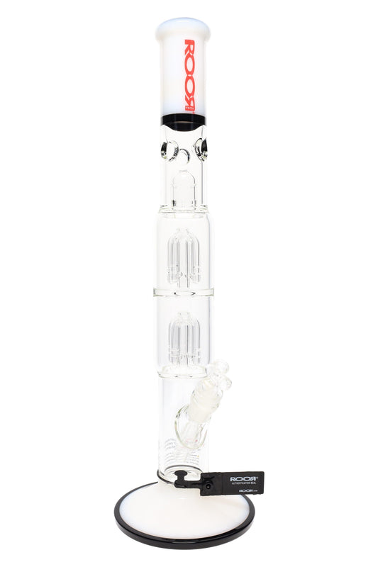 ROOR Tech 17" Multicolor Straight Tube – Double Tree Percs - Ice Pinch