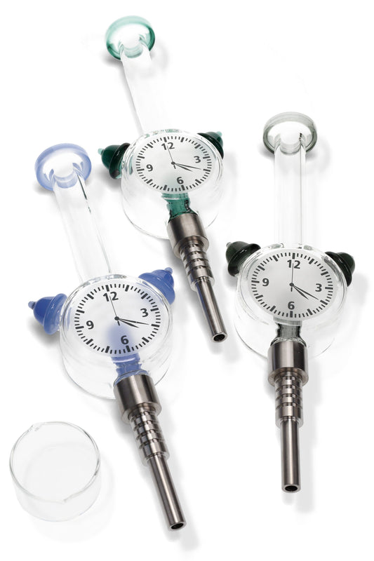 Glass Clock Dab Straw Kit “Time Keeper” – 8″