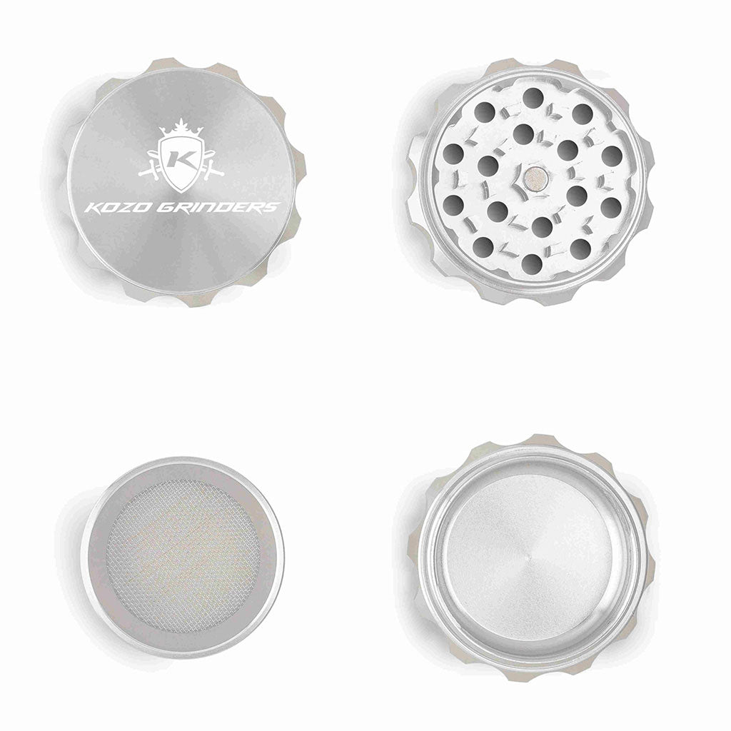 Kozo 2" 4-Piece Aluminum Grinder with Kief Catcher