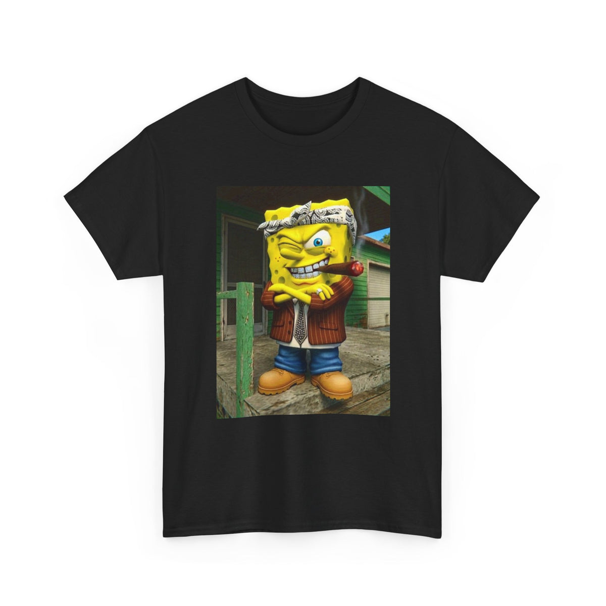 Gangster Sponge Winking and Smoking