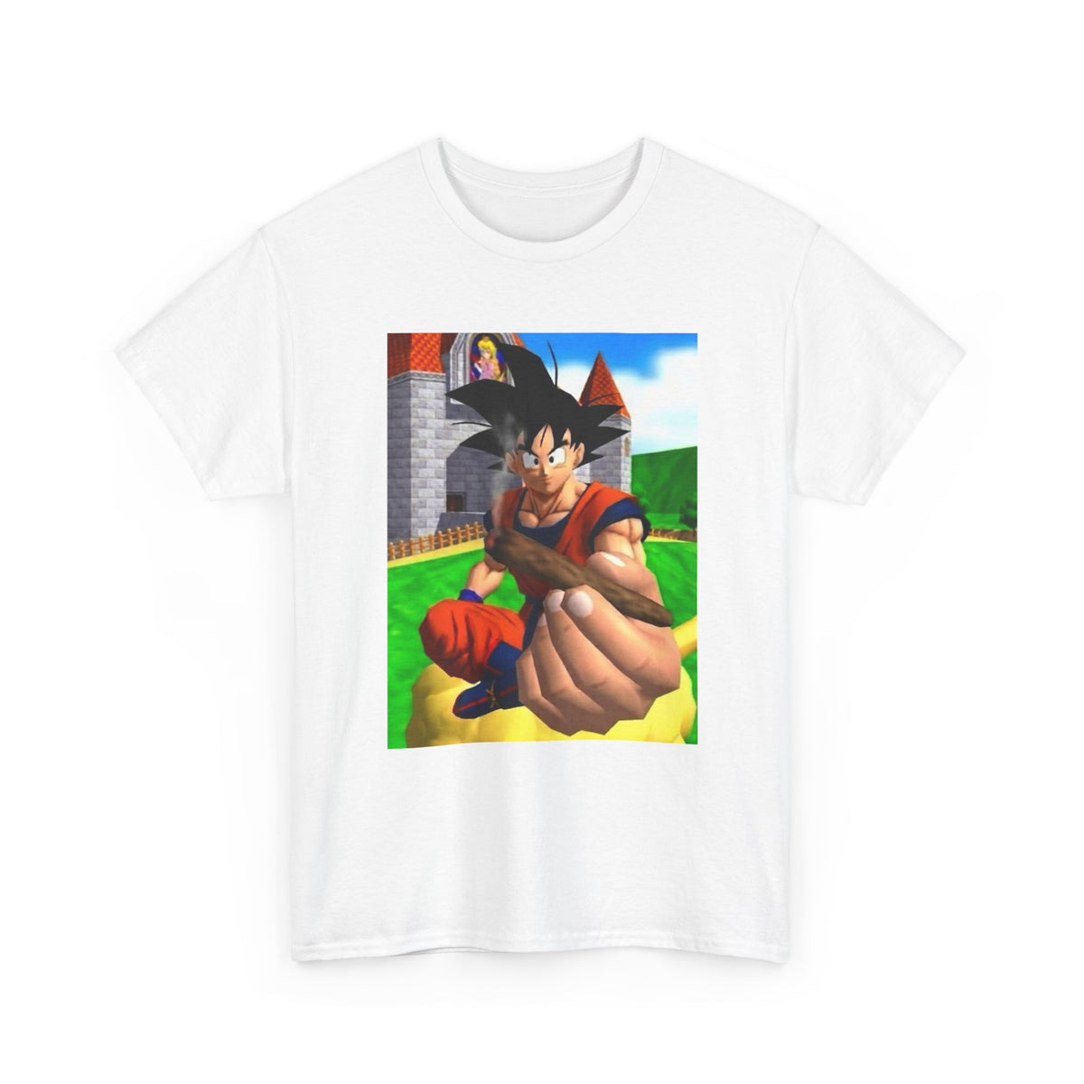 Goku Offers a Blunt at Peach's Castle