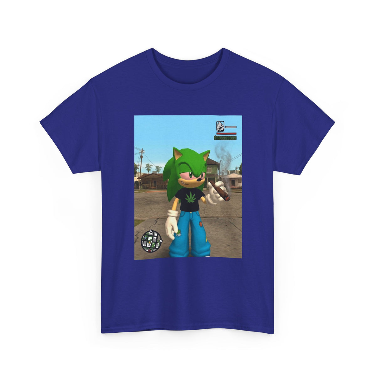 Green Hedgehog Smoking Blunt In San Andreas Tee