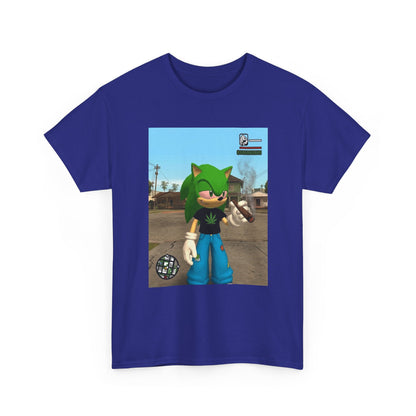 Green Hedgehog Smoking Blunt In San Andreas Tee