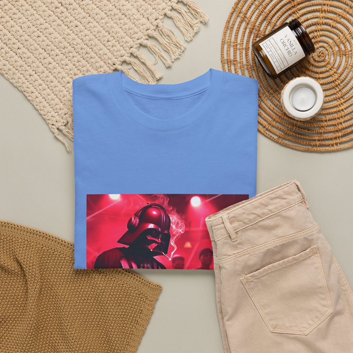 Darth Vader DJ Mixing And Smoking Tee
