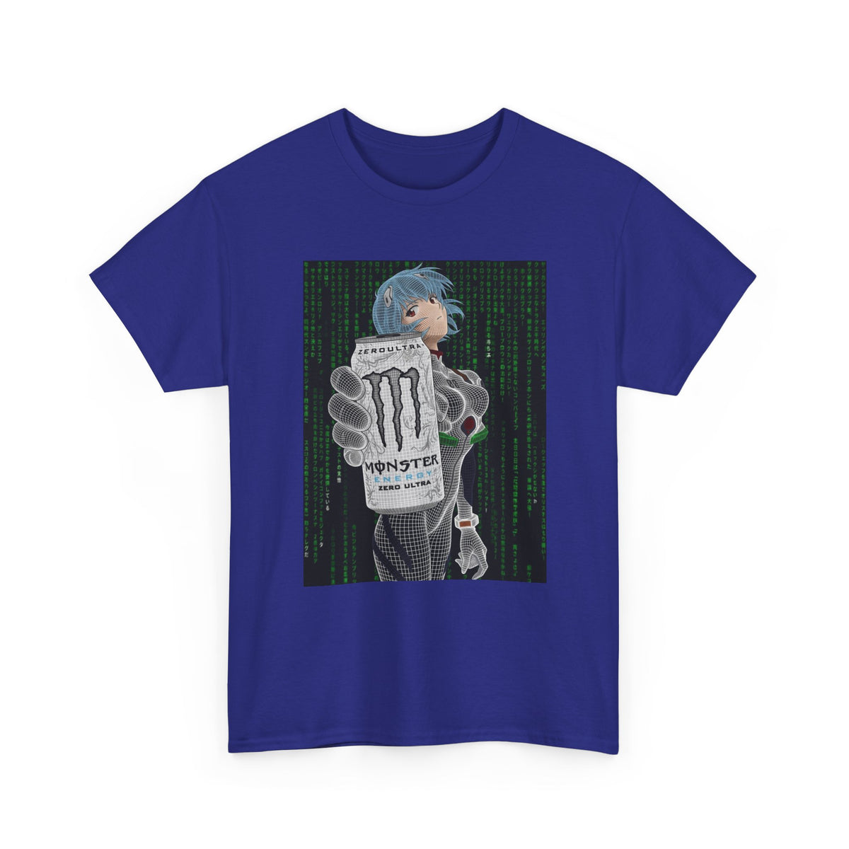 Rei Ayanami Holding Monster Energy Wireframe Tee