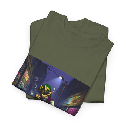 Streetwise Elf Smoking In Alley Tee