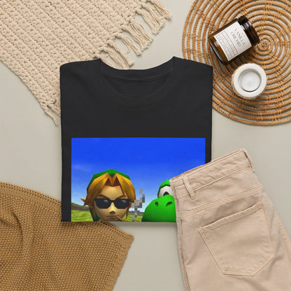 Link And Yoshi Flipping Off The World