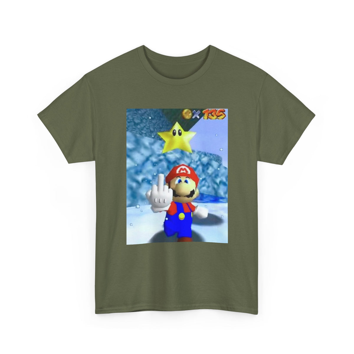 Mario Flips The Bird In Icy World Tee