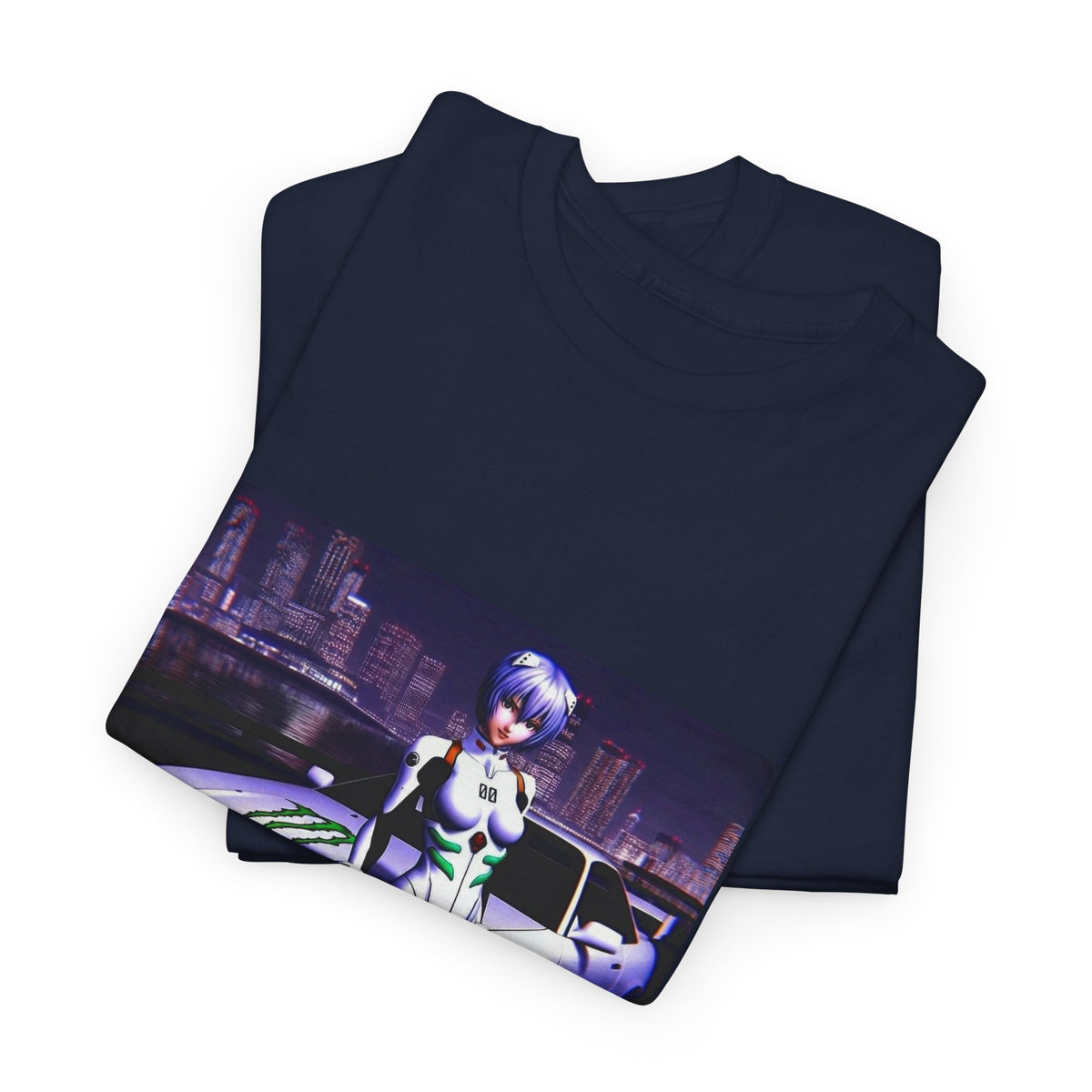 Rei Ayanami With Nissan Skyline GTR