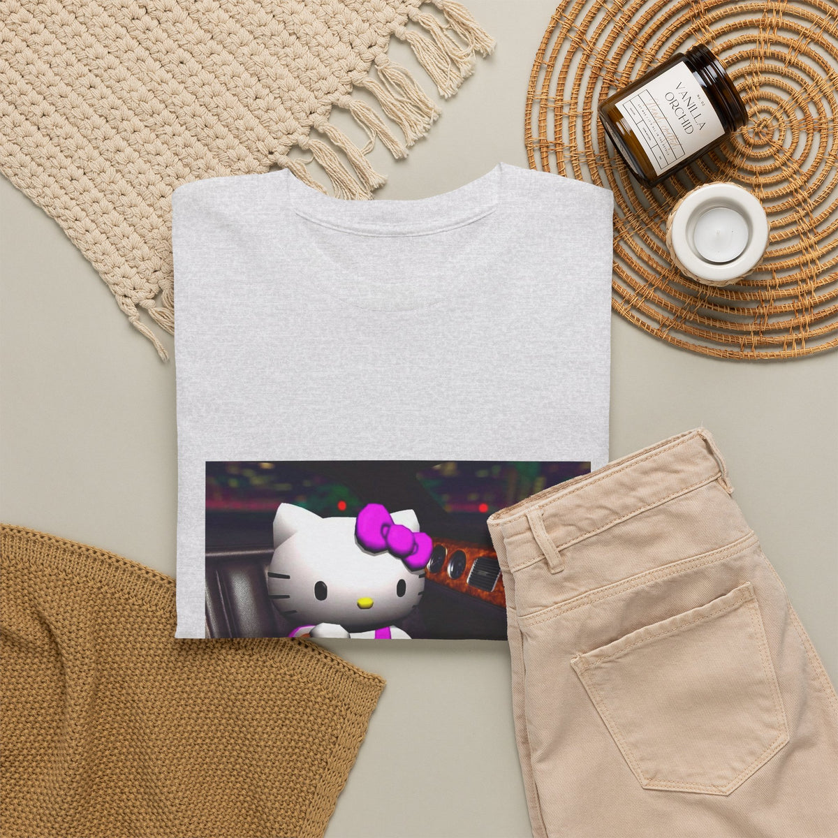 Hello Kitty Pouring Lean In Car Tee