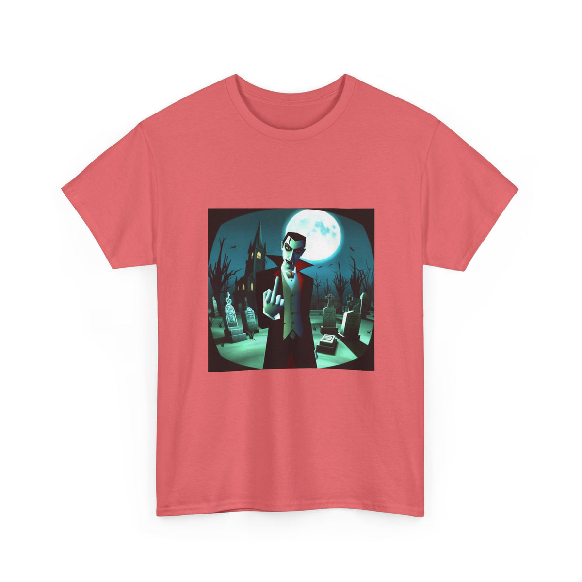 Vampire Giving The Finger In Cemetery Tee