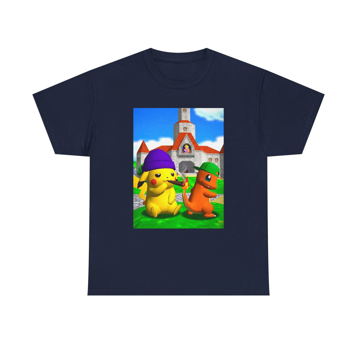 Pikachu And Charmander Chilling At Peach's Castle Tee