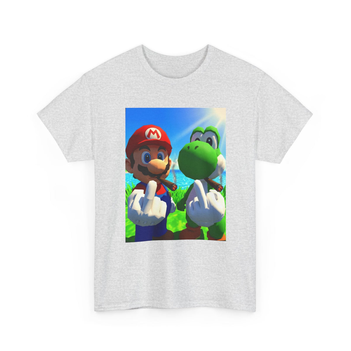Mario And Yoshi Flipping The Bird