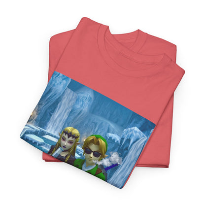 Link And Dark Zelda Chilling In Zora's Domain