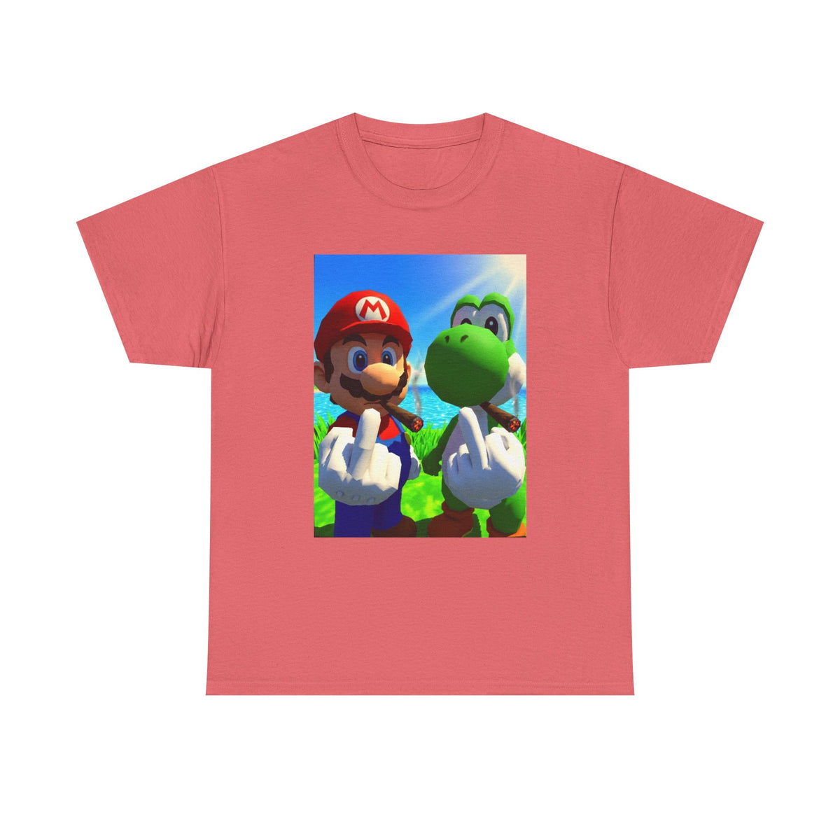 Mario And Yoshi Flipping The Bird