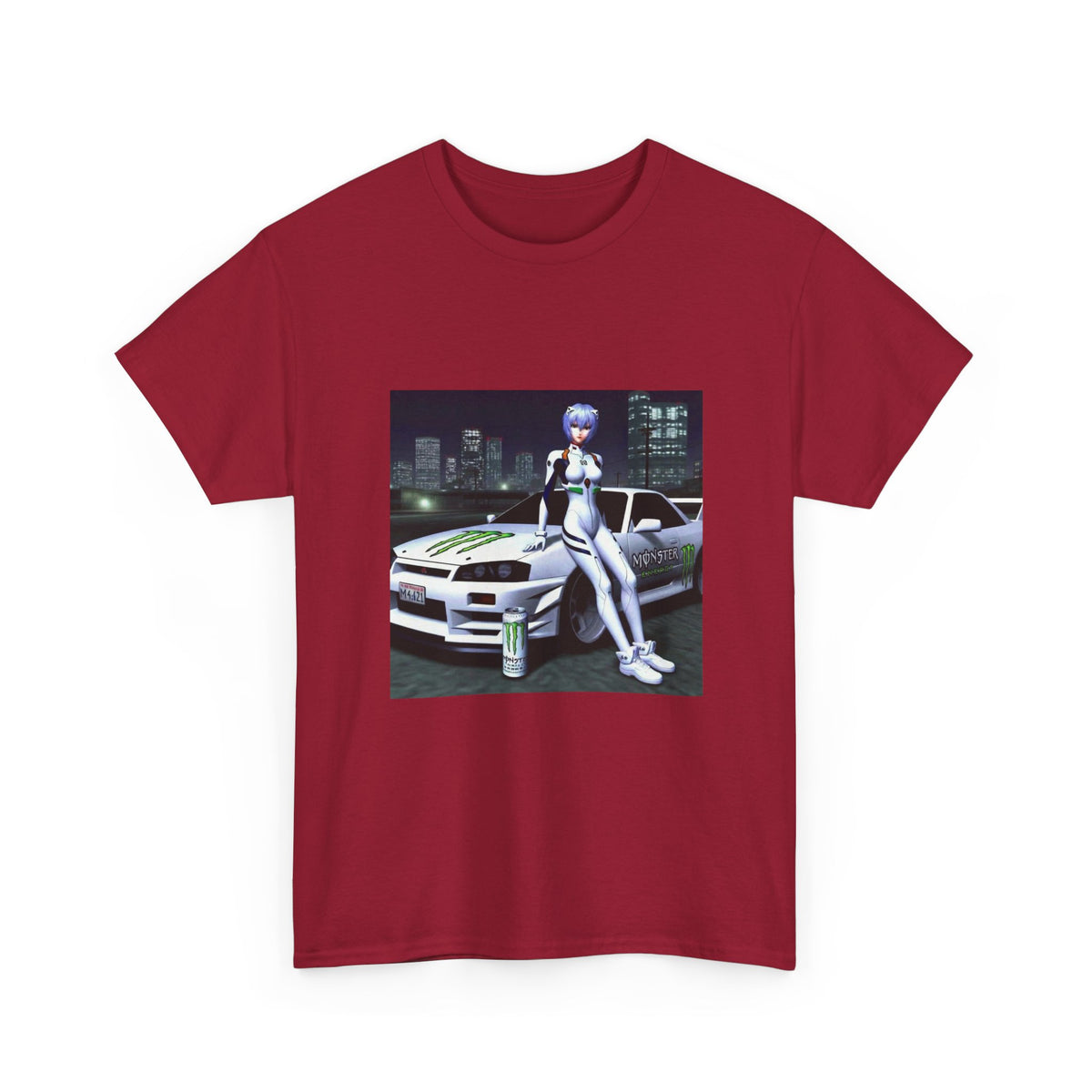 Anime Girl With Car And Energy Drink