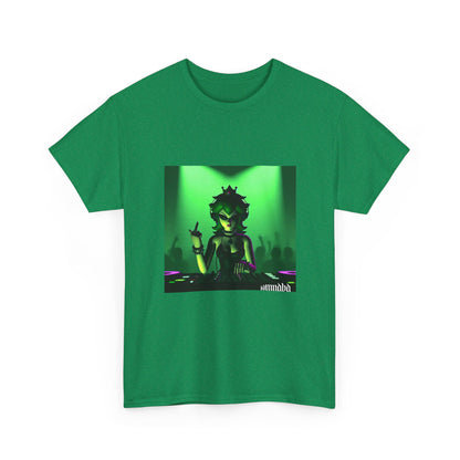 Edgy Green Princess DJ Flipping The Bird Tee
