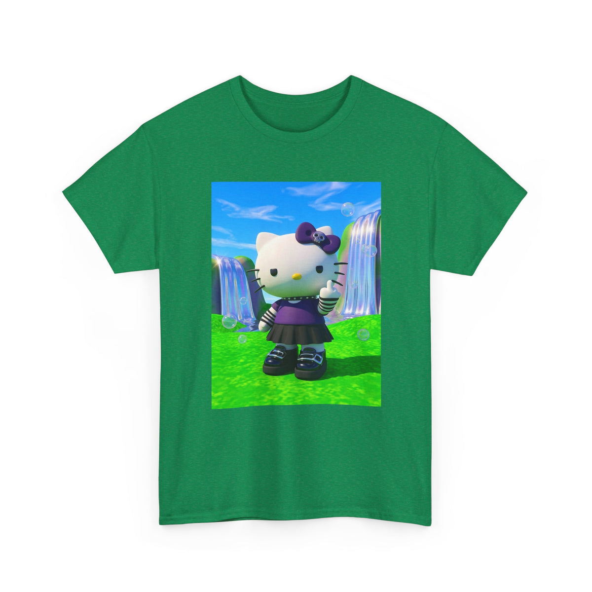 Goth Kitty Flipping Off In Wonderland