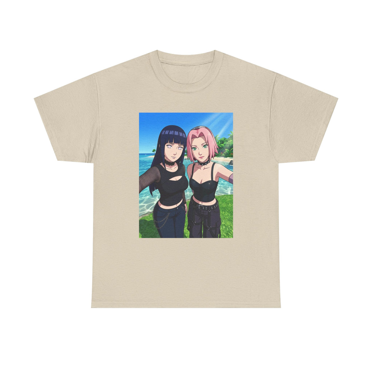 Goth Hinata and Sakura Beach Selfie