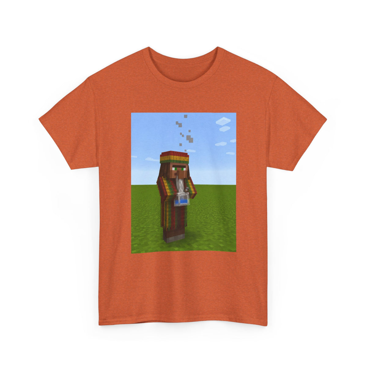 Rasta Minecraft Villager Smoking Tee