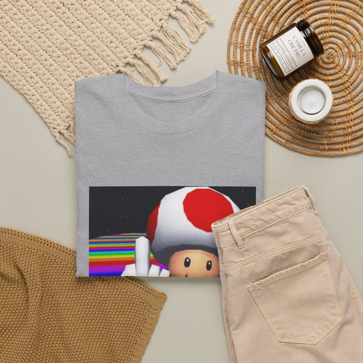 Toad Flipping The Bird On Rainbow Road Tee