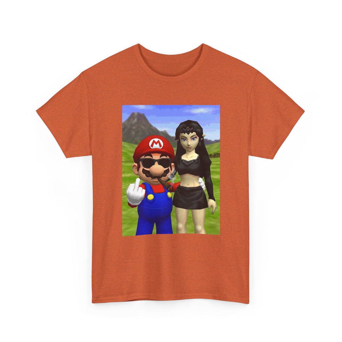 Edgy Mario & Malon Flipping Off Tee
