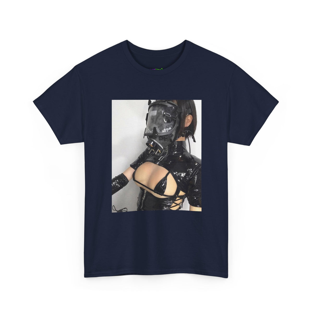 Figure Wearing Gas Mask Tee