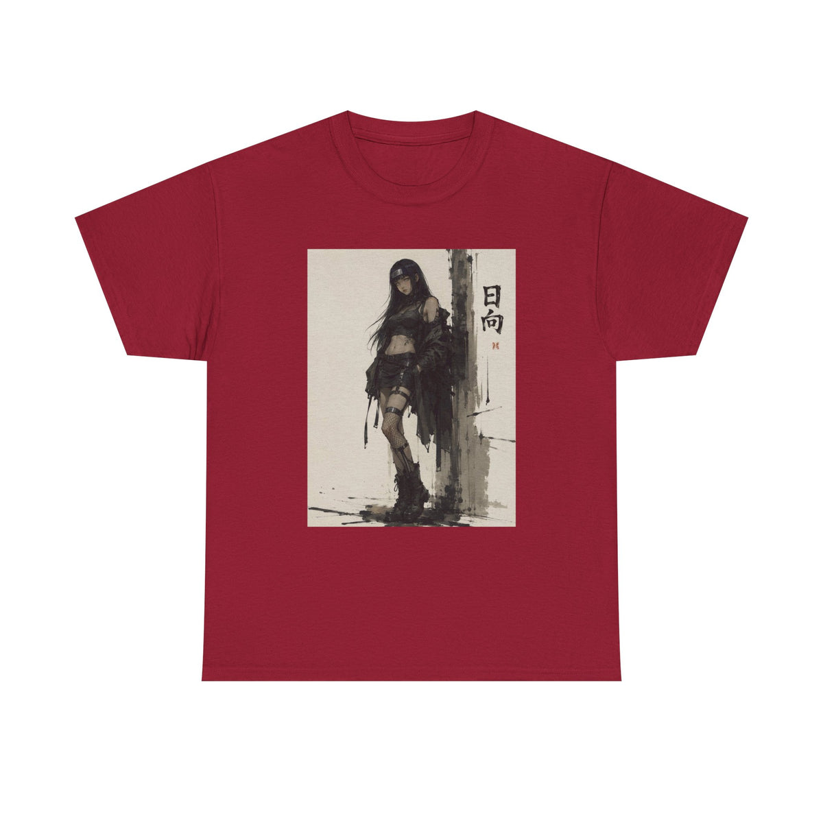 Anime Warrior Girl Leaning On Post Tee