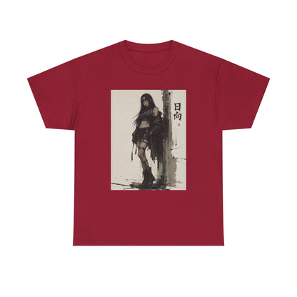 Anime Warrior Girl Leaning On Post Tee