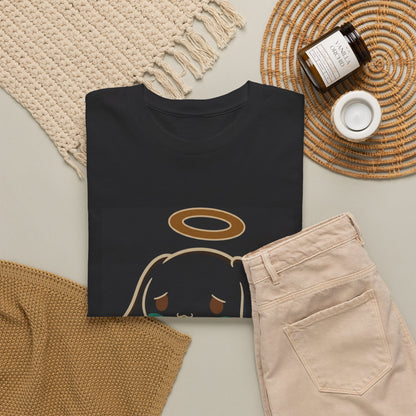Melancholy Angel Dog Kneeling With Halo Tee