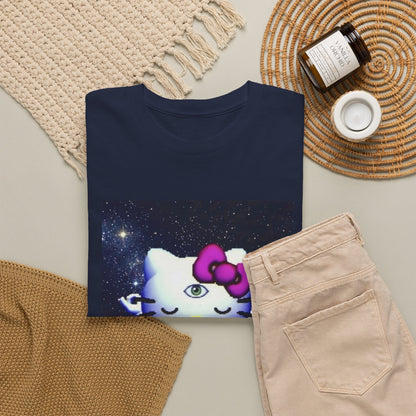 Third Eye Kitty Meditating In Space Tee